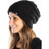 image:imageFunky Junque Satin Lined Beanie  Womens Slouchy Cable Knit Winter Hat Silky Interior Skull Cap Oversized Warm BeaniesBlack