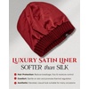 image:imageFunky Junque Satin Lined Beanie  Womens Slouchy Cable Knit Winter Hat Silky Interior Skull Cap Oversized Warm BeaniesBurgundy