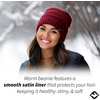 image:imageFunky Junque Satin Lined Beanie  Womens Slouchy Cable Knit Winter Hat Silky Interior Skull Cap Oversized Warm BeaniesBurgundy
