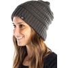image:imageFunky Junque Satin Lined Beanie  Womens Slouchy Cable Knit Winter Hat Silky Interior Skull Cap Oversized Warm BeaniesCharcoal