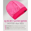 image:imageFunky Junque Satin Lined Beanie  Womens Slouchy Cable Knit Winter Hat Silky Interior Skull Cap Oversized Warm BeaniesHot Pink