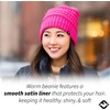 image:imageFunky Junque Satin Lined Beanie  Womens Slouchy Cable Knit Winter Hat Silky Interior Skull Cap Oversized Warm BeaniesHot Pink