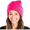 image:imageFunky Junque Satin Lined Beanie  Womens Slouchy Cable Knit Winter Hat Silky Interior Skull Cap Oversized Warm BeaniesHot Pink