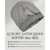 image:imageFunky Junque Satin Lined Beanie  Womens Slouchy Cable Knit Winter Hat Silky Interior Skull Cap Oversized Warm BeaniesLight Grey