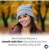 image:imageFunky Junque Satin Lined Beanie  Womens Slouchy Cable Knit Winter Hat Silky Interior Skull Cap Oversized Warm BeaniesLight Grey