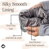 image:imageFunky Junque Satin Lined Beanie  Womens Slouchy Cable Knit Winter Hat Silky Interior Skull Cap Oversized Warm BeaniesLight Grey