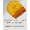 image:imageFunky Junque Satin Lined Beanie  Womens Slouchy Cable Knit Winter Hat Silky Interior Skull Cap Oversized Warm BeaniesMustard