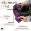 image:imageFunky Junque Satin Lined Beanie  Womens Slouchy Cable Knit Winter Hat Silky Interior Skull Cap Oversized Warm BeaniesPurple