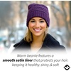 image:imageFunky Junque Satin Lined Beanie  Womens Slouchy Cable Knit Winter Hat Silky Interior Skull Cap Oversized Warm BeaniesPurple