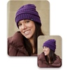image:imageFunky Junque Satin Lined Beanie  Womens Slouchy Cable Knit Winter Hat Silky Interior Skull Cap Oversized Warm BeaniesPurple