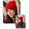 image:imageFunky Junque Satin Lined Beanie  Womens Slouchy Cable Knit Winter Hat Silky Interior Skull Cap Oversized Warm BeaniesRed