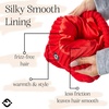 image:imageFunky Junque Satin Lined Beanie  Womens Slouchy Cable Knit Winter Hat Silky Interior Skull Cap Oversized Warm BeaniesRed