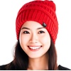 image:imageFunky Junque Satin Lined Beanie  Womens Slouchy Cable Knit Winter Hat Silky Interior Skull Cap Oversized Warm BeaniesRed