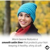 image:imageFunky Junque Satin Lined Beanie  Womens Slouchy Cable Knit Winter Hat Silky Interior Skull Cap Oversized Warm BeaniesTeal
