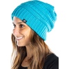 image:imageFunky Junque Satin Lined Beanie  Womens Slouchy Cable Knit Winter Hat Silky Interior Skull Cap Oversized Warm BeaniesTeal