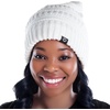 image:imageFunky Junque Satin Lined Beanie  Womens Slouchy Cable Knit Winter Hat Silky Interior Skull Cap Oversized Warm BeaniesWhite
