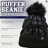 image:imageFunky Junque Shiny Puffer Knit Toddler Winter Hat Beanie with Faux Fur PomPom Fleece Lined Ages 25Black