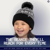image:imageFunky Junque Shiny Puffer Knit Toddler Winter Hat Beanie with Faux Fur PomPom Fleece Lined Ages 25BlackSilver