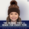 image:imageFunky Junque Shiny Puffer Knit Toddler Winter Hat Beanie with Faux Fur PomPom Fleece Lined Ages 25Bronze