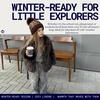 image:imageFunky Junque Shiny Puffer Knit Toddler Winter Hat Beanie with Faux Fur PomPom Fleece Lined Ages 25Bronze