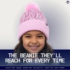 image:imageFunky Junque Shiny Puffer Knit Toddler Winter Hat Beanie with Faux Fur PomPom Fleece Lined Ages 25Pink