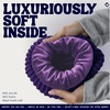 image:imageFunky Junque Shiny Puffer Knit Toddler Winter Hat Beanie with Faux Fur PomPom Fleece Lined Ages 25Purple