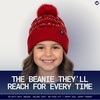 image:imageFunky Junque Shiny Puffer Knit Toddler Winter Hat Beanie with Faux Fur PomPom Fleece Lined Ages 25Red