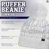 image:imageFunky Junque Shiny Puffer Knit Toddler Winter Hat Beanie with Faux Fur PomPom Fleece Lined Ages 25White