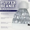 image:imageFunky Junque Shiny Puffer Knit Toddler Winter Hat Beanie with Faux Fur PomPom Fleece Lined Ages 25WhiteSilver
