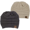 image:imageFunky Junque Skull Cap Beanie for Women  Womens Winter Hat Knit Slouch Style Warm Soft Unisex Cold Weather Mens Beanies1 Beige  1 Charcoal