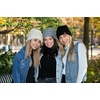 image:imageFunky Junque Skull Cap Beanie for Women  Womens Winter Hat Knit Slouch Style Warm Soft Unisex Cold Weather Mens Beanies3 Pack  Black  Heather Grey  Beige