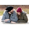 image:imageFunky Junque Slouchy Beanie for Women Winter Hat Warm Slouch Oversized Soft Chunky Cable Knit Beanies for Cold Weather2 Pack  Black  Burgundy