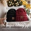 image:imageFunky Junque Slouchy Beanie for Women Winter Hat Warm Slouch Oversized Soft Chunky Cable Knit Beanies for Cold Weather2 Pack  Black  Confetti Burgundy