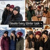 image:imageFunky Junque Slouchy Beanie for Women Winter Hat Warm Slouch Oversized Soft Chunky Cable Knit Beanies for Cold Weather3 Pack  Black  Burgundy  Melange Grey