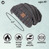 image:imageFunky Junque Slouchy Beanie for Women Winter Hat Warm Slouch Oversized Soft Chunky Cable Knit Beanies for Cold WeatherA Graphite Grey Tricolor Mix