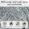 image:imageFunky Junque Slouchy Beanie for Women Winter Hat Warm Slouch Oversized Soft Chunky Cable Knit Beanies for Cold WeatherA Hint of Mint Tricolor Mix