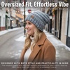 image:imageFunky Junque Slouchy Beanie for Women Winter Hat Warm Slouch Oversized Soft Chunky Cable Knit Beanies for Cold WeatherA Hint of Mint Tricolor Mix