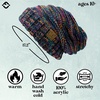 image:imageFunky Junque Slouchy Beanie for Women Winter Hat Warm Slouch Oversized Soft Chunky Cable Knit Beanies for Cold WeatherA Jet Black Kaleidoscope Tricolor Mix