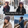 image:imageFunky Junque Slouchy Beanie for Women Winter Hat Warm Slouch Oversized Soft Chunky Cable Knit Beanies for Cold WeatherA Jet Black Kaleidoscope Tricolor Mix