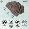 image:imageFunky Junque Slouchy Beanie for Women Winter Hat Warm Slouch Oversized Soft Chunky Cable Knit Beanies for Cold WeatherAn Espresso Brown Tricolor Mix