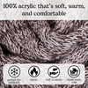 image:imageFunky Junque Slouchy Beanie for Women Winter Hat Warm Slouch Oversized Soft Chunky Cable Knit Beanies for Cold WeatherAn Espresso Brown Tricolor Mix