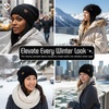 image:imageFunky Junque Slouchy Beanie for Women Winter Hat Warm Slouch Oversized Soft Chunky Cable Knit Beanies for Cold WeatherBlack