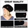 image:imageFunky Junque Slouchy Beanie for Women Winter Hat Warm Slouch Oversized Soft Chunky Cable Knit Beanies for Cold WeatherBlack