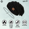 image:imageFunky Junque Slouchy Beanie for Women Winter Hat Warm Slouch Oversized Soft Chunky Cable Knit Beanies for Cold WeatherBlack Metallic