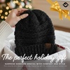 image:imageFunky Junque Slouchy Beanie for Women Winter Hat Warm Slouch Oversized Soft Chunky Cable Knit Beanies for Cold WeatherBlack Metallic