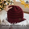 image:imageFunky Junque Slouchy Beanie for Women Winter Hat Warm Slouch Oversized Soft Chunky Cable Knit Beanies for Cold WeatherBurgundy