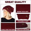 image:imageFunky Junque Slouchy Beanie for Women Winter Hat Warm Slouch Oversized Soft Chunky Cable Knit Beanies for Cold WeatherBurgundy