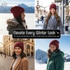 image:imageFunky Junque Slouchy Beanie for Women Winter Hat Warm Slouch Oversized Soft Chunky Cable Knit Beanies for Cold WeatherBurgundy