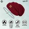 image:imageFunky Junque Slouchy Beanie for Women Winter Hat Warm Slouch Oversized Soft Chunky Cable Knit Beanies for Cold WeatherBurgundy