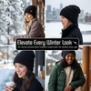 image:imageFunky Junque Slouchy Beanie for Women Winter Hat Warm Slouch Oversized Soft Chunky Cable Knit Beanies for Cold WeatherConfetti Black Design